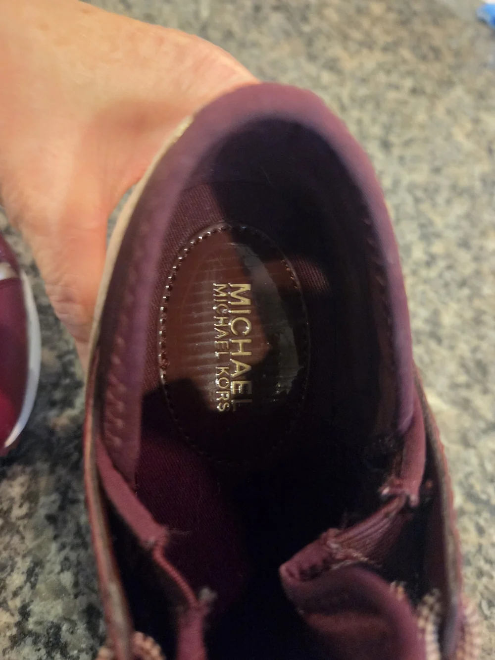 Michael Kors Womens Burgundy Trainer Sneakers